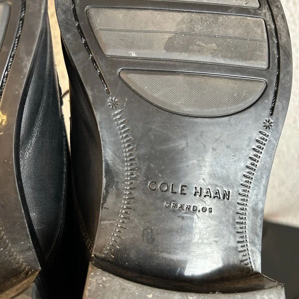 Cole Haan Grand.OS Mens Black Leather Cap Toe Oxford Dress Shoes Size 9 M